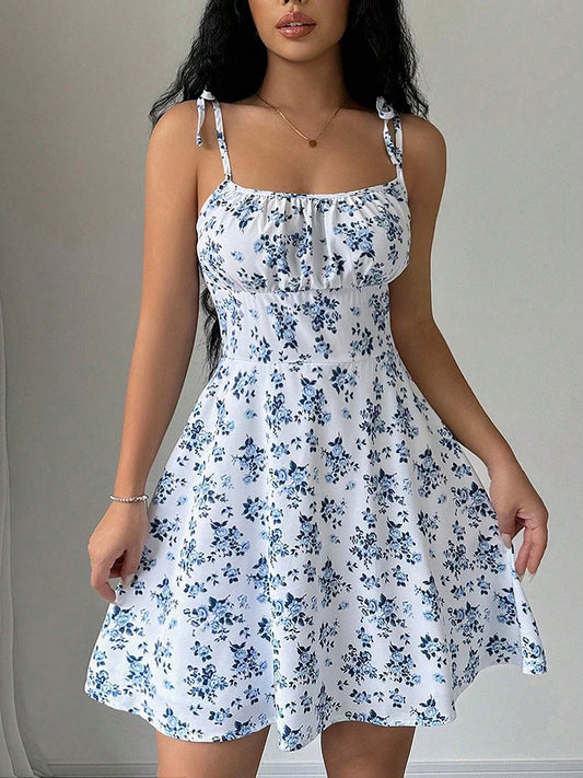 Women's Summer Floral Spaghetti Strap Dress