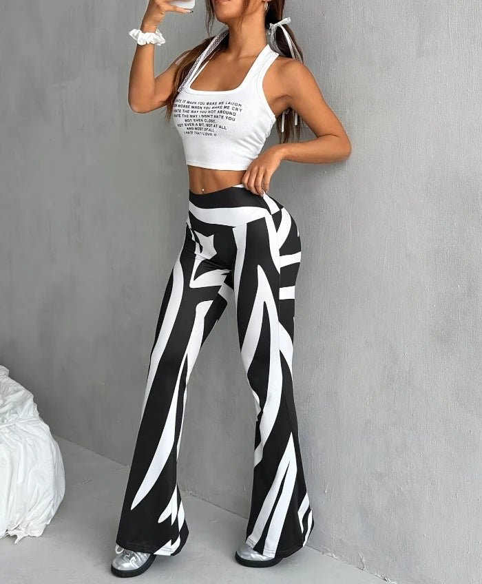 2025 New Fashion Women's Sexy Bell Bottom Pants