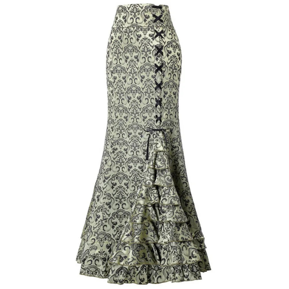 Vintage Gothic Long Skirts Women Punk