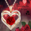Fashion Income Rose Flower Pendant Necklace Anniversary
