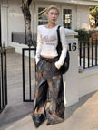 Retro street new style camouflage spliced multi-pocket