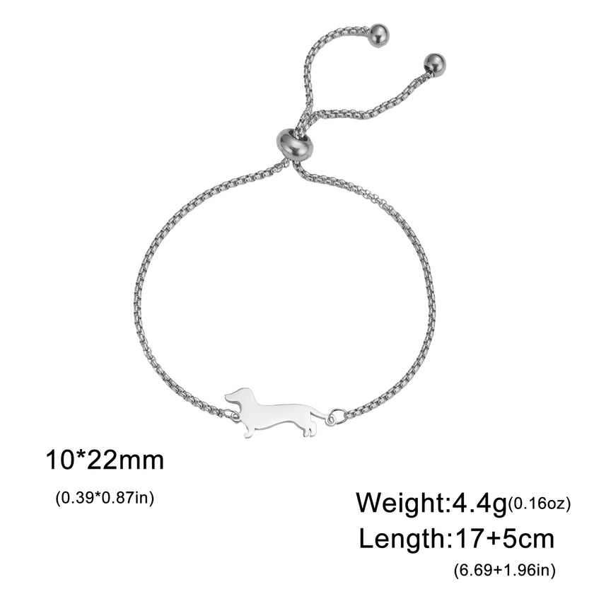 Cute Dachshund Dog Stainless Steel Bracelet