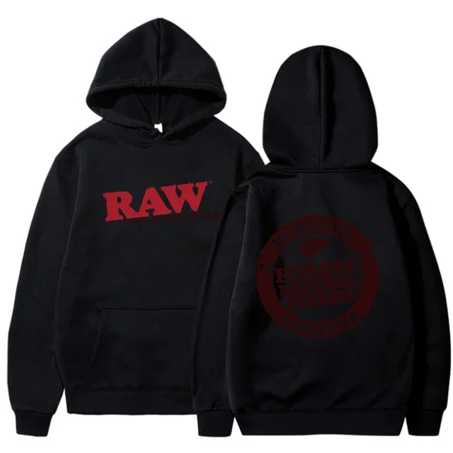 RAW Fashion Hoodie Men's Sweatshirt Polar Fleece Hooded Harajuku