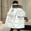 Fashion Men's Mid-Length Warm Hooded Cotton-Padded