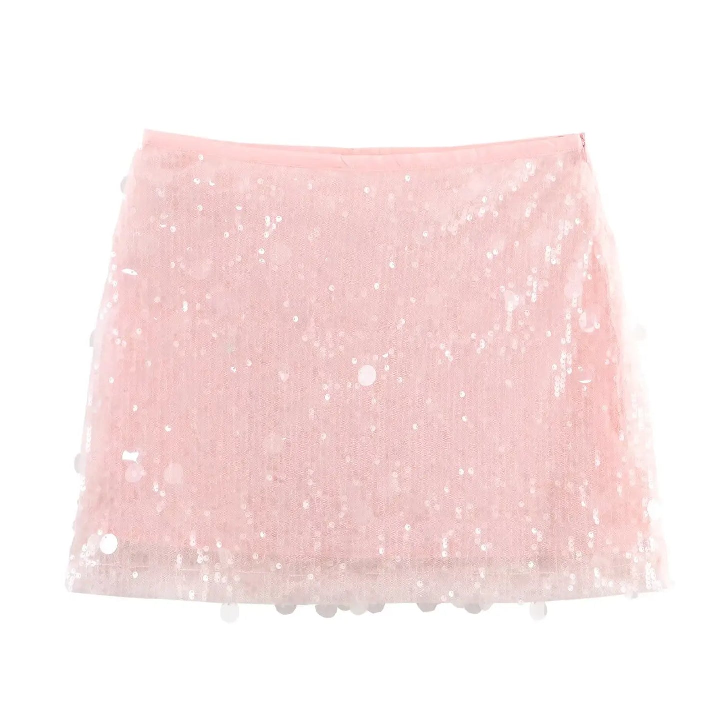  TFMLN New Women Fashion Sequined Mini Skirts Solid