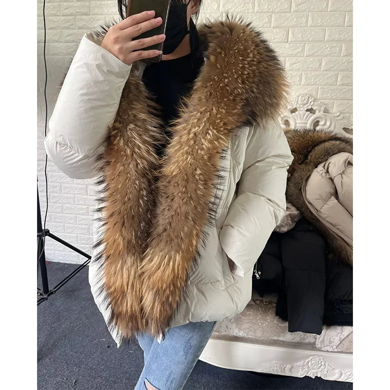 2026 MAOMAOKONG White Duck Down Jacket Winter Women