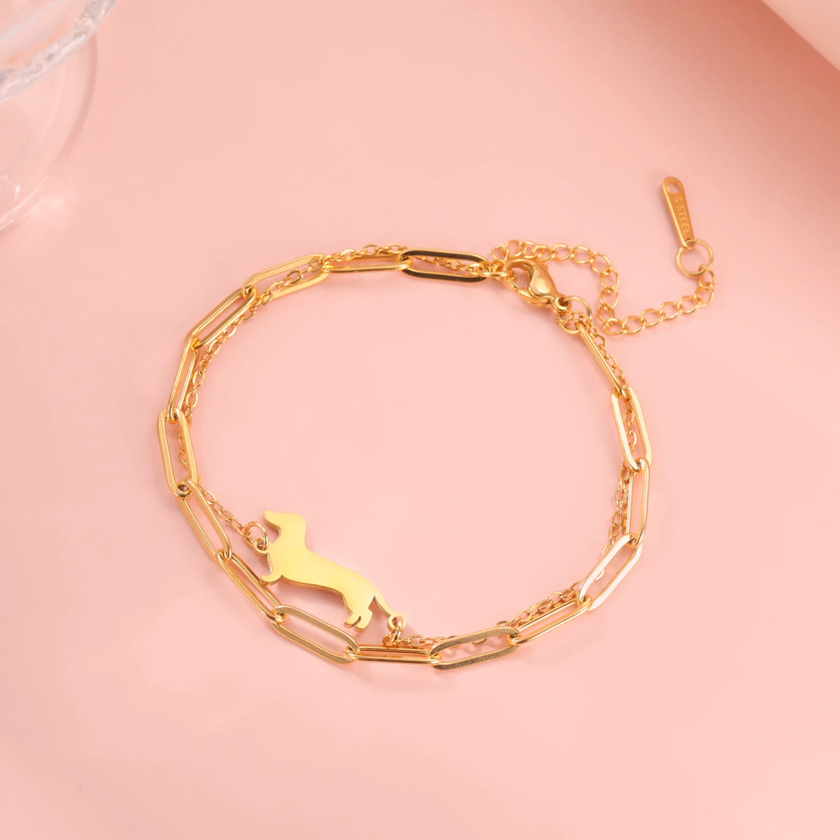 Cute Dachshund Dog Stainless Steel Bracelet