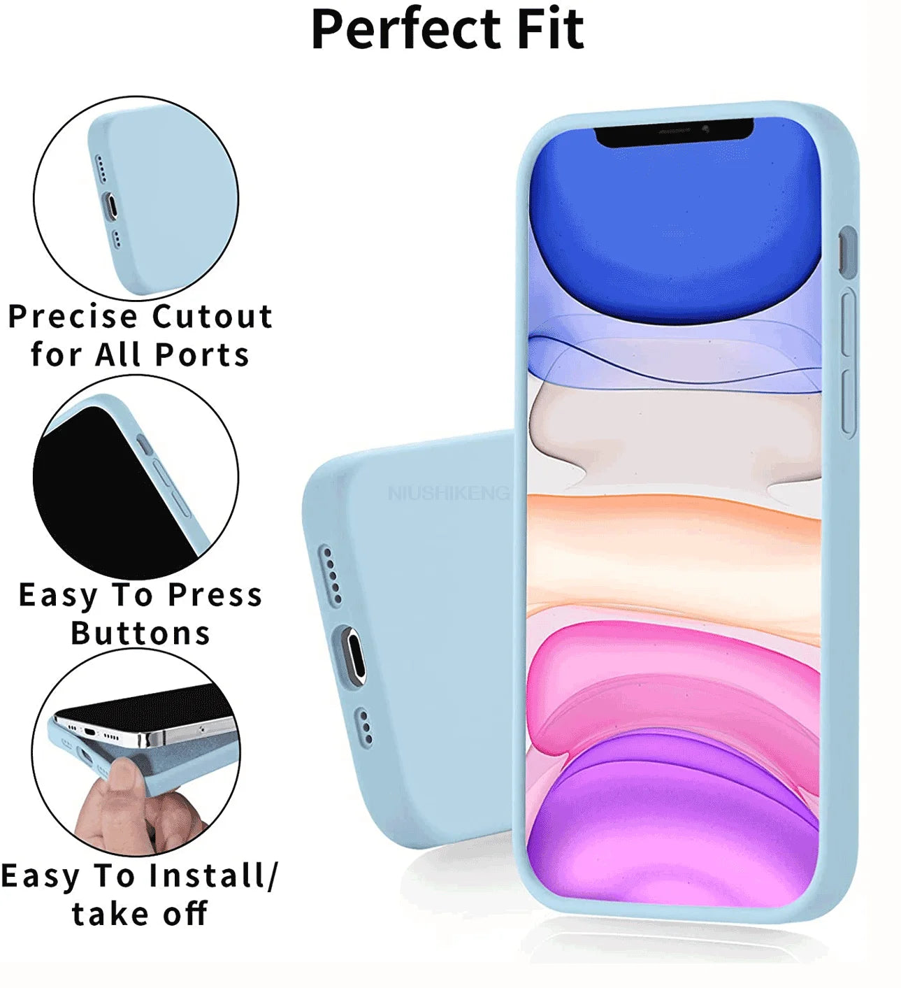 Liquid Silicone Case For Apple iPhone 15 16 14 13 12 11 17 Pro