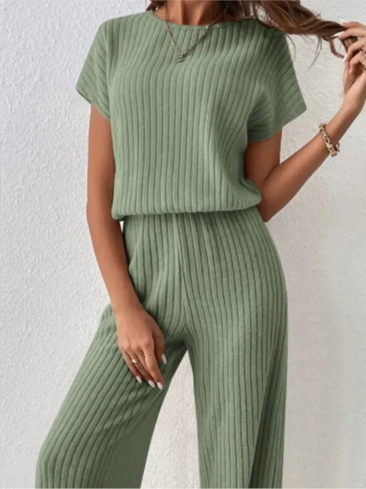 Women Spring Autumn New Collection Solid Color 2 Piece Set