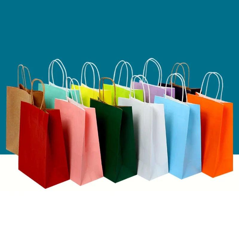 10/30/50pcs Holiday Party Gift Bag with Handle Jewelry Shopping Bag Christmas Valentine's Day Marriage Gift Colored Paper Bag - IM PERKY Boutique