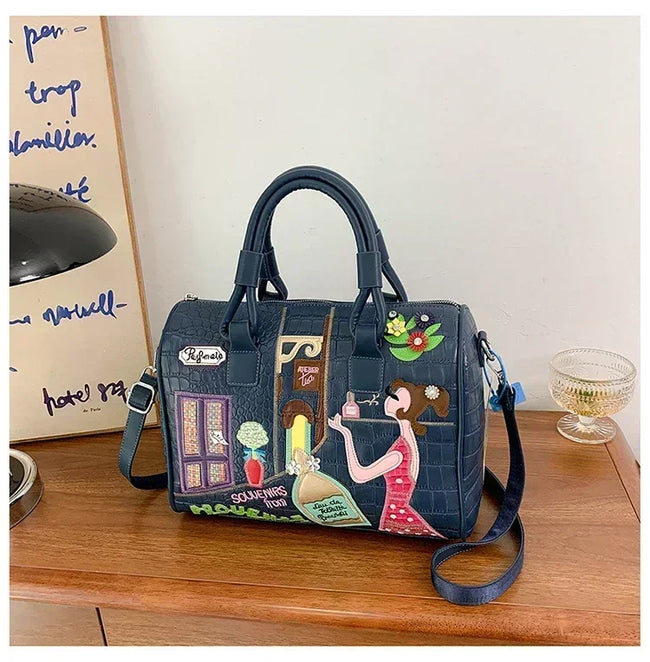 European and American embroidered Handbag