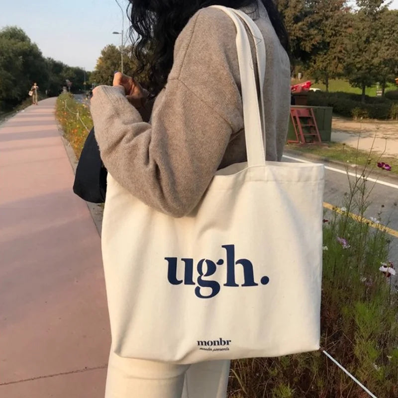 Casual Large Capacity Shoulder Bags Shopper Canvas