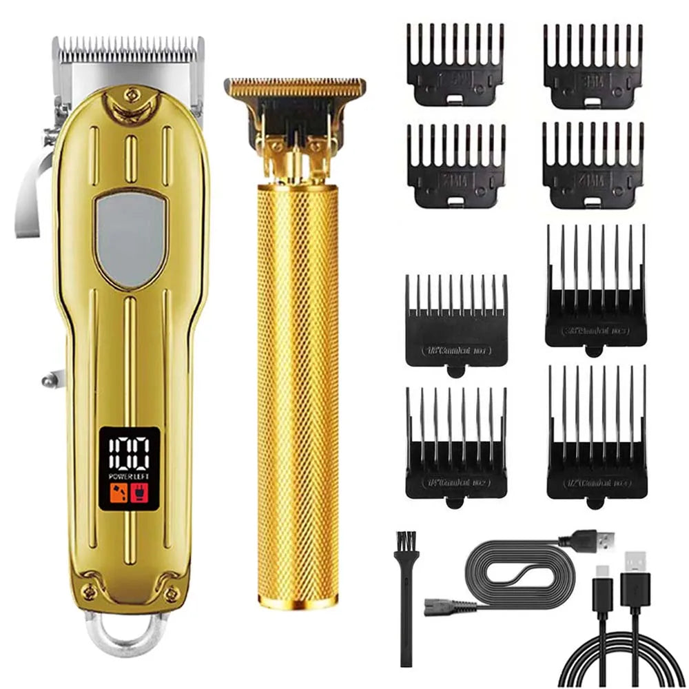 Professional Hair Rechargeable Barber Clippers Haircut Kit