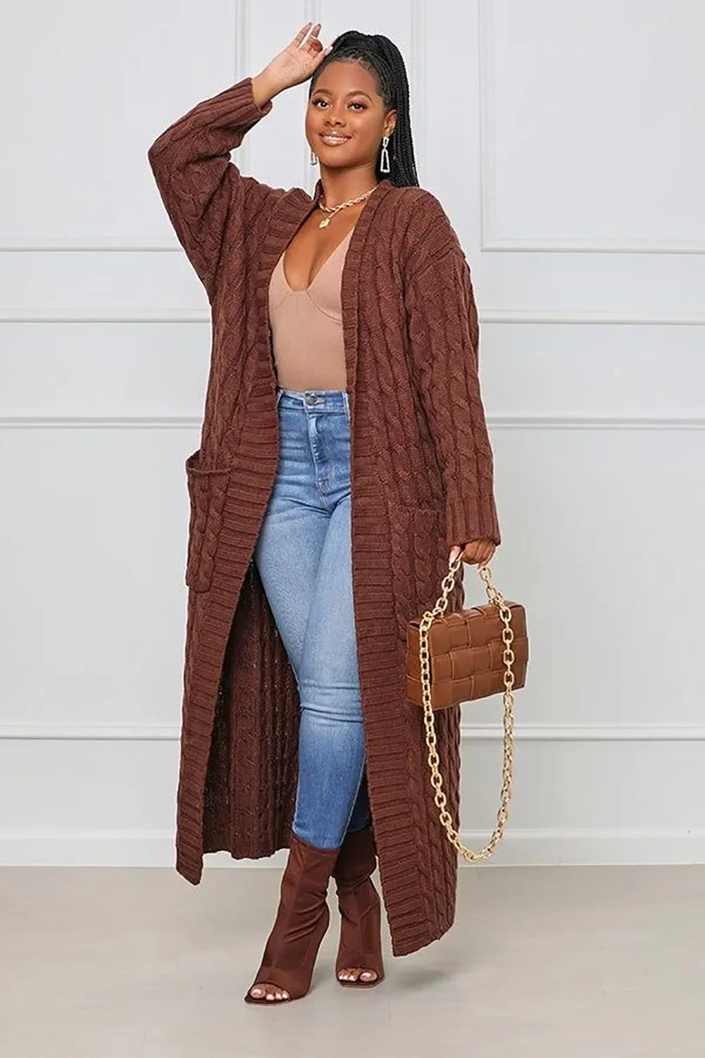 Kintted Cardigan Women Long Jacket