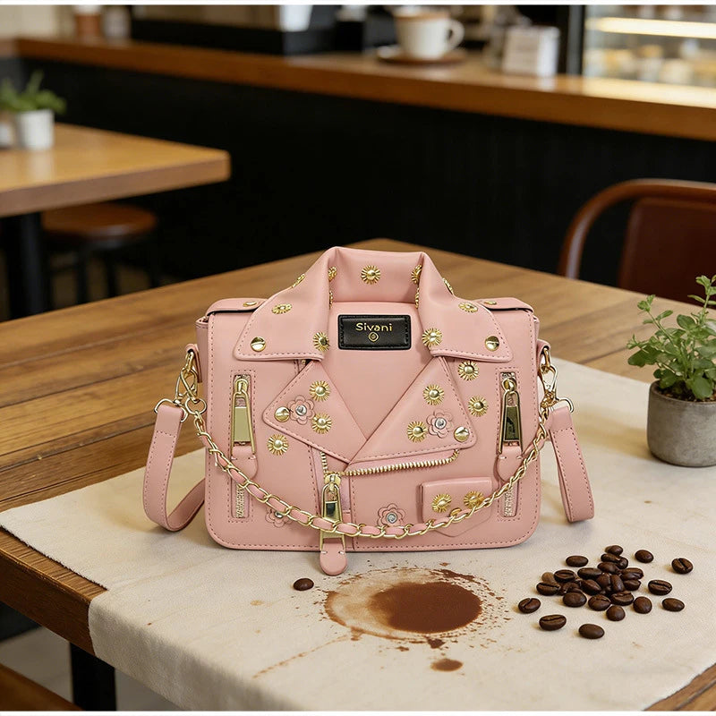 Jacket Collar Shaped Crossbody Shoulder Bag