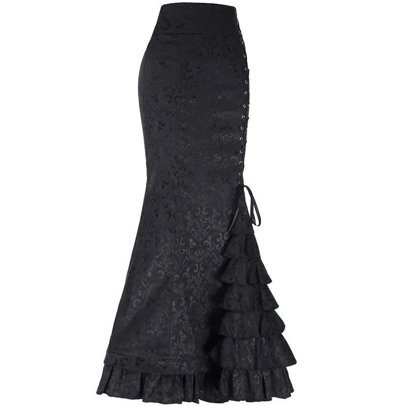 Vintage Gothic Long Skirts Women Punk