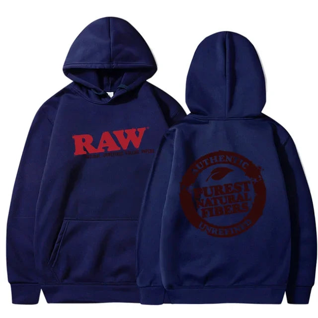 RAW Fashion Hoodie Men's Sweatshirt Polar Fleece Hooded Harajuku