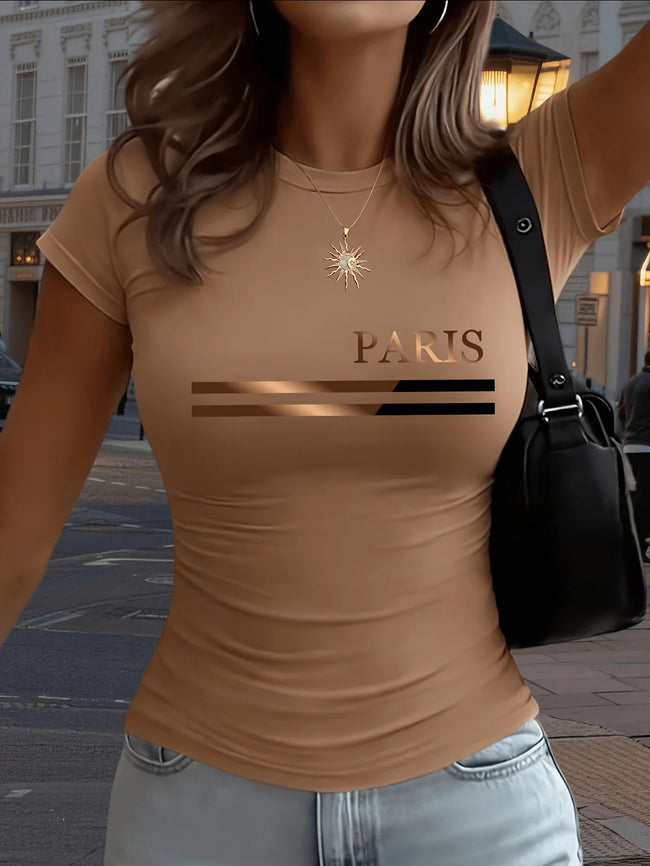 Summer Women's Women PARIS Italy Print T Shirt