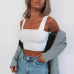 Square Neck Sleeveless Summer Crop Top