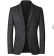 Minimalist men's V-neck blazer, Asian sizing, double-breasted