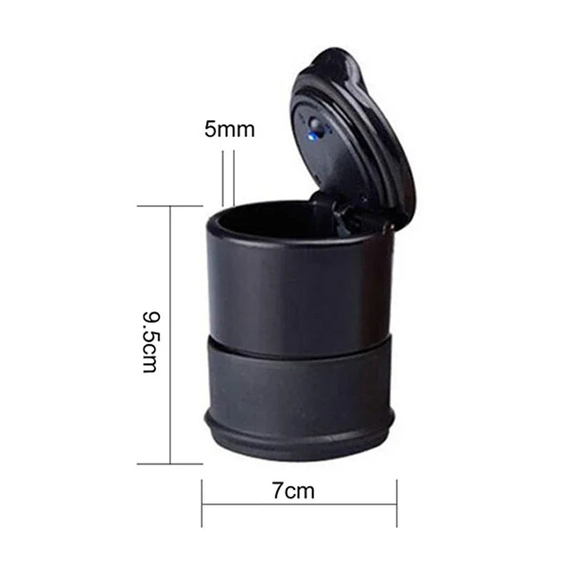 Portable Car LED Ashtray Cigarette Ash Holders Cup Interior 7x7x11cm