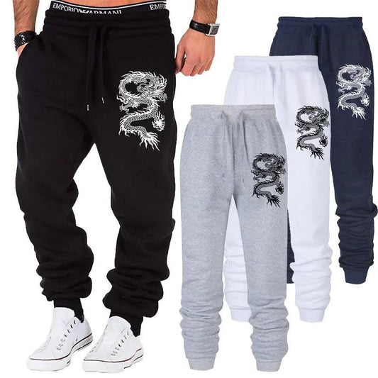 Fashion Casual Dragon Printed Jogger Pants Men - IM PERKY Boutique