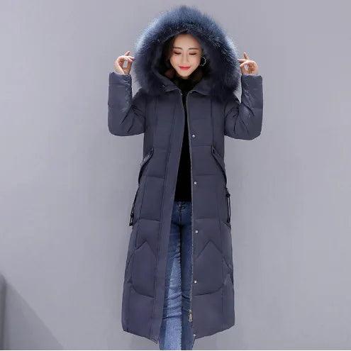 2022 New Snow Wear Coat Parkas Winter Jacket Women Hooded Fur Collar Parka Thick Warm Female Jackets Student Coats Women Clothes - Lady Vals Vanity