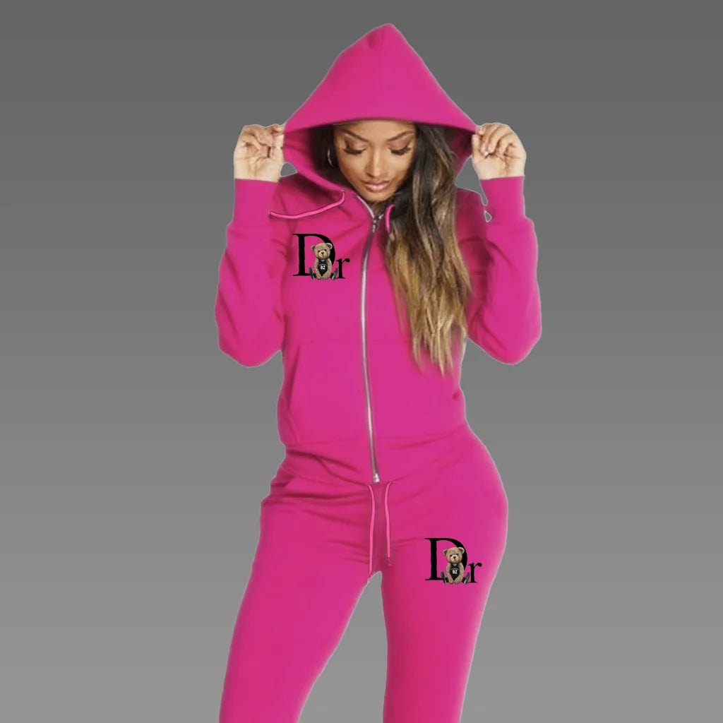 2025 Women Sets Zipper Cardigan Hoodie