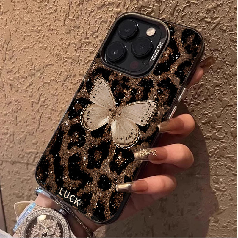 Butterfly Leopard Phone Case for IPhone 17 16 15 14 13 12 11