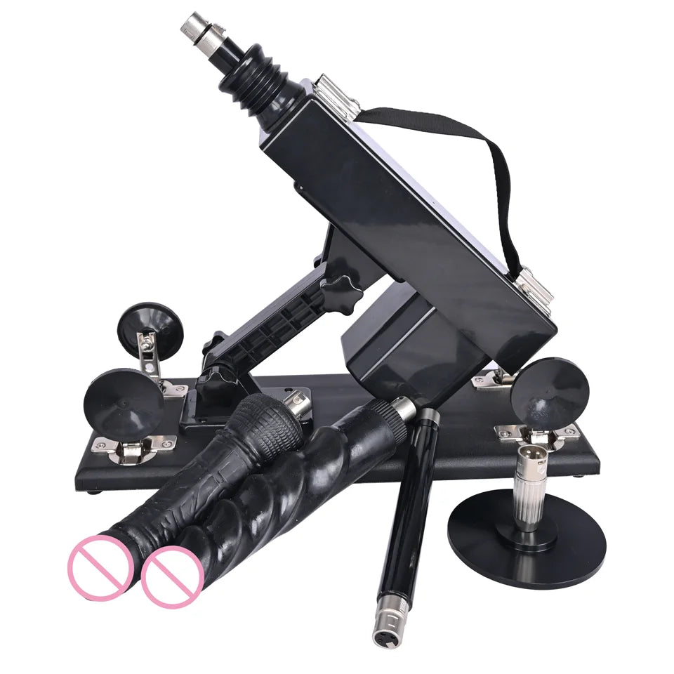 ROUGH BEAST Automatic Sex Machine with Big Black Dildo