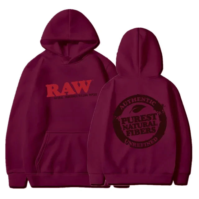 RAW Fashion Hoodie Men's Sweatshirt Polar Fleece Hooded Harajuku