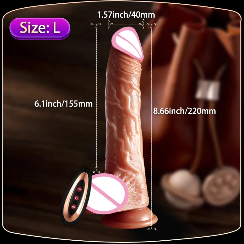 Realistic Vibrator Dildo Telescopic Female Vaginal Penetration