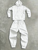 2Pcs Fleece Hoodie Suit Art Graphic Letter Print
