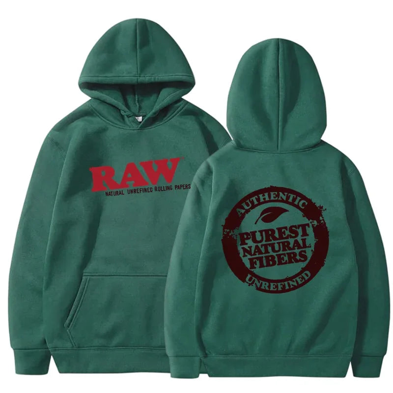 RAW Fashion Hoodie Men's Sweatshirt Polar Fleece Hooded Harajuku