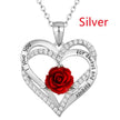 Fashion Income Rose Flower Pendant Necklace Anniversary