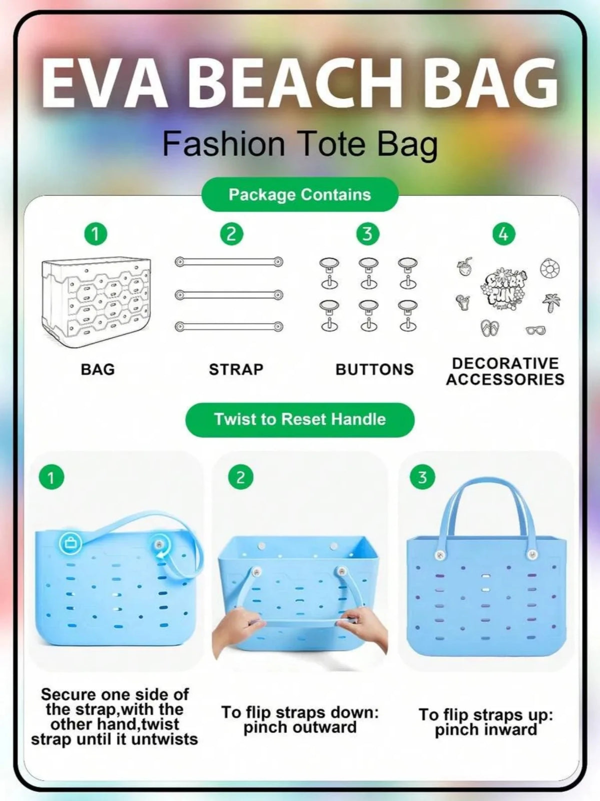 L/M/S multifunctional EVA tote bag