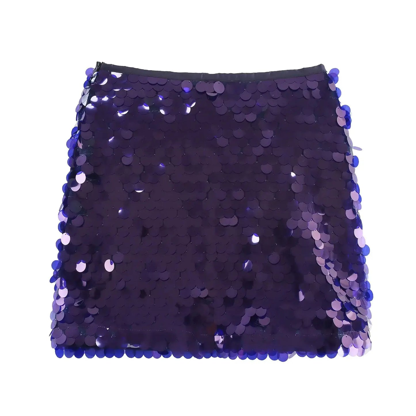  TFMLN New Women Fashion Sequined Mini Skirts Solid