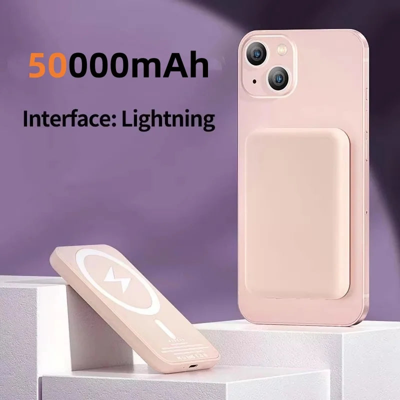 50000mAh Magnetic Power Bank Wireless PD 22.5W Fast Charger iPhone 17 16 15 14