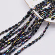 4x7mm 50pcs/lot Briolette Oval Glass Beads Plating Gold Color Crystal
