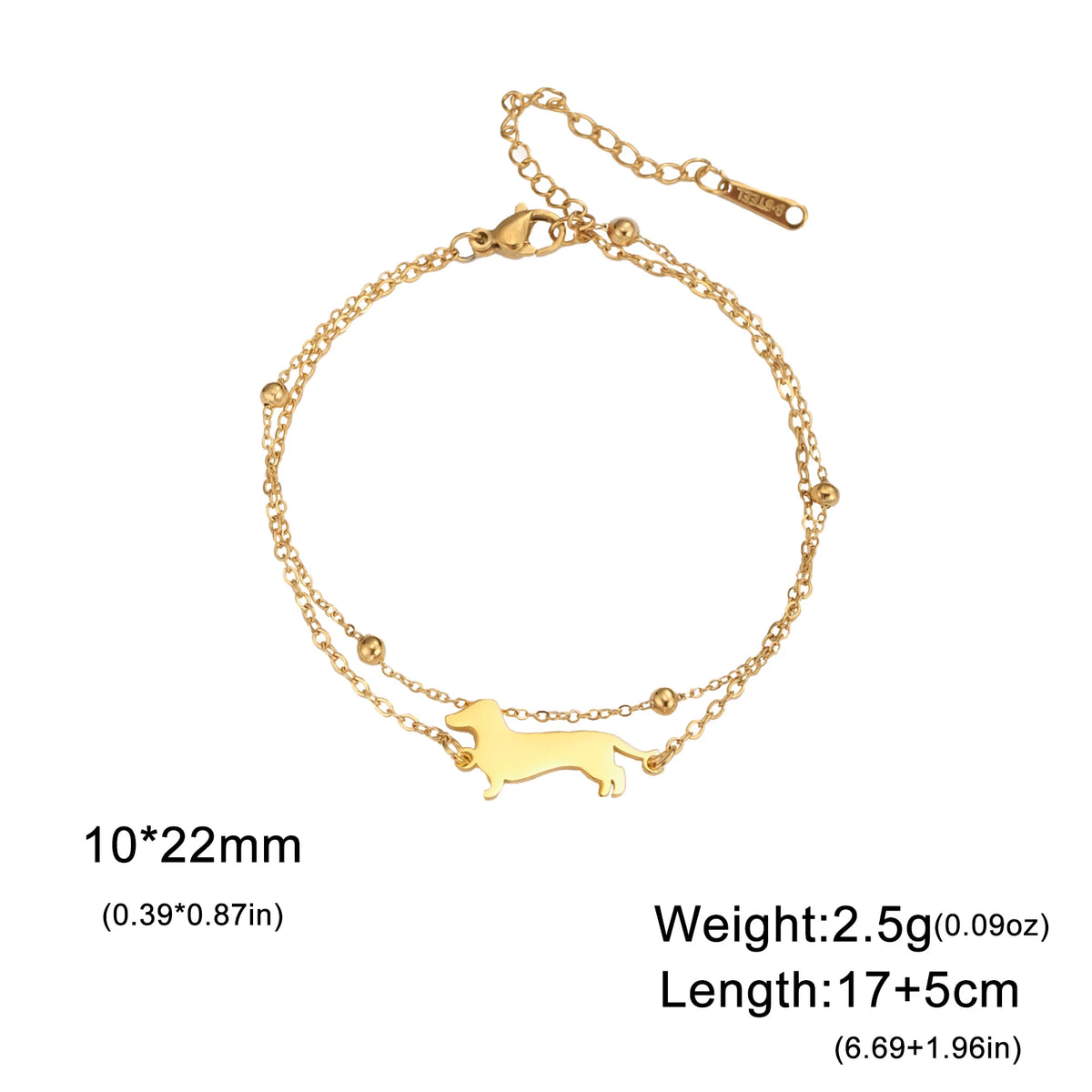 Cute Dachshund Dog Stainless Steel Bracelet