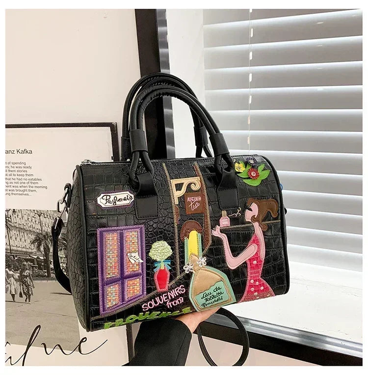 European and American embroidered Handbag