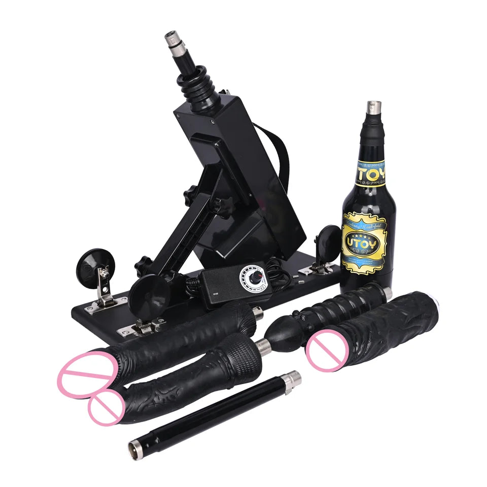 ROUGH BEAST Automatic Sex Machine with Big Black Dildo