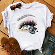 Kawaii Fashion Graphic Women Tops Eyelashes