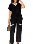Elegant Women's Casual Short Sleeve T-shirt Sports Suit 2-Piece set
