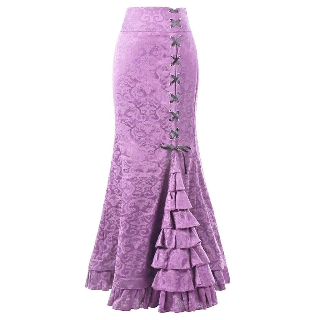 Vintage Gothic Long Skirts Women Punk