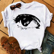 Kawaii Fashion Graphic Women Tops Eyelashes