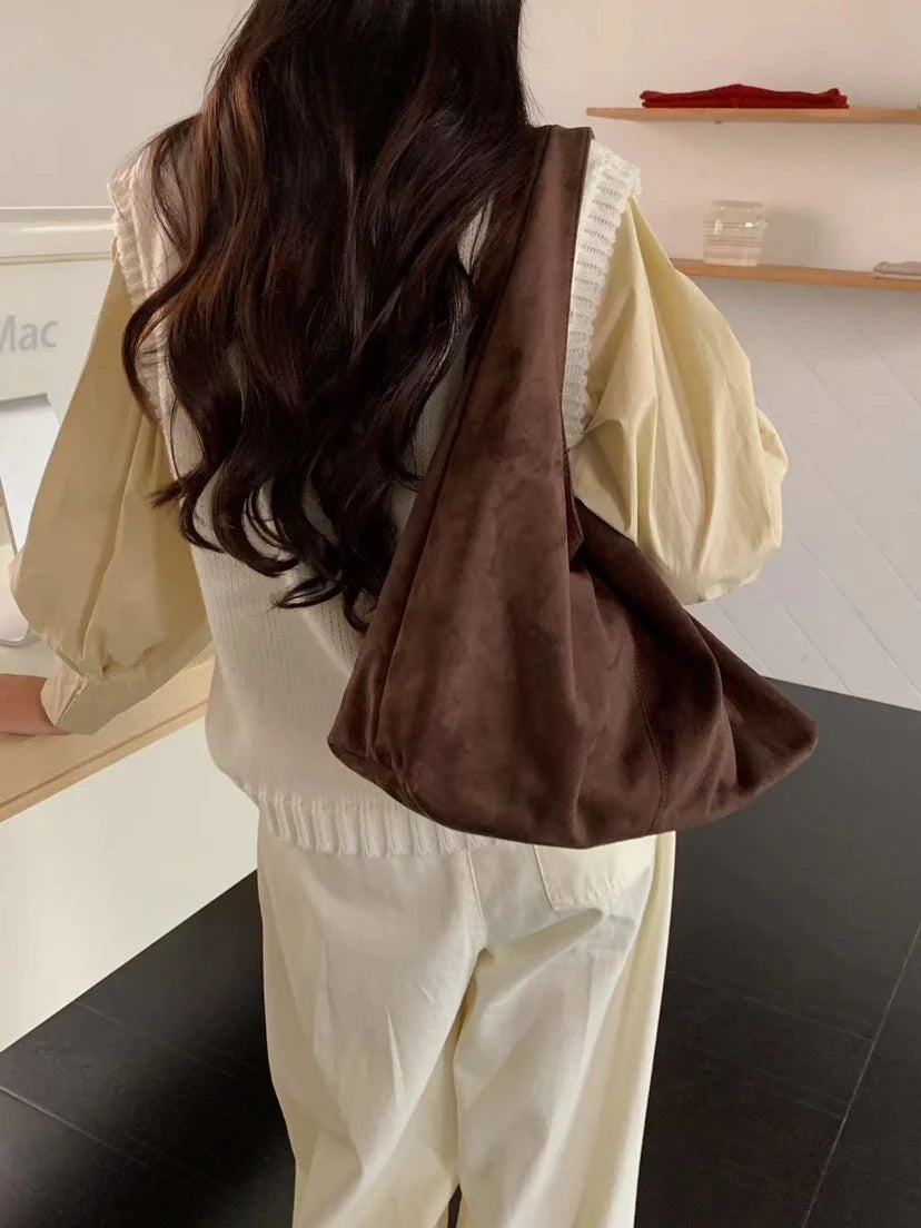 vintage faux suede hobos women shoulder bags
