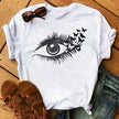 Kawaii Fashion Graphic Women Tops Eyelashes