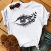 Kawaii Fashion Graphic Women Tops Eyelashes