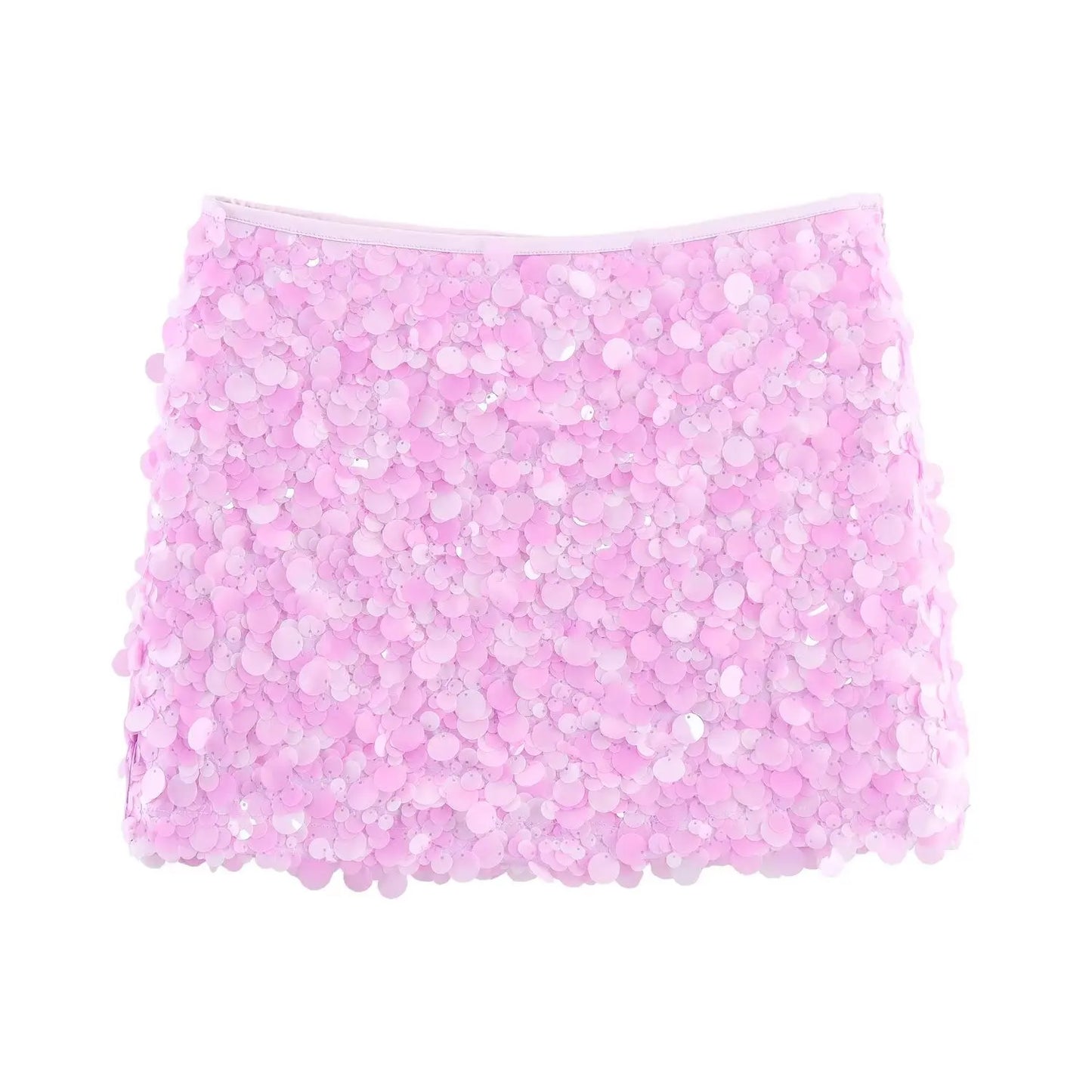  TFMLN New Women Fashion Sequined Mini Skirts Solid